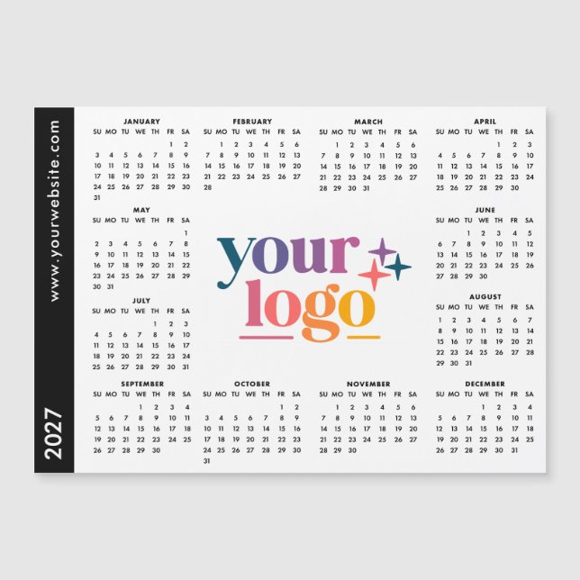 Custom Business Logo 2027 Magnetic Calendar (Front)