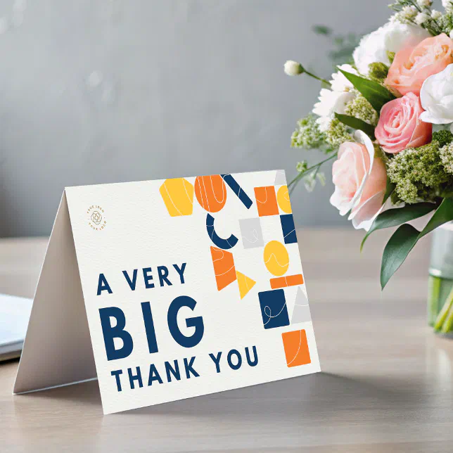 Custom Business Logo A Very Big Thank You card | Zazzle