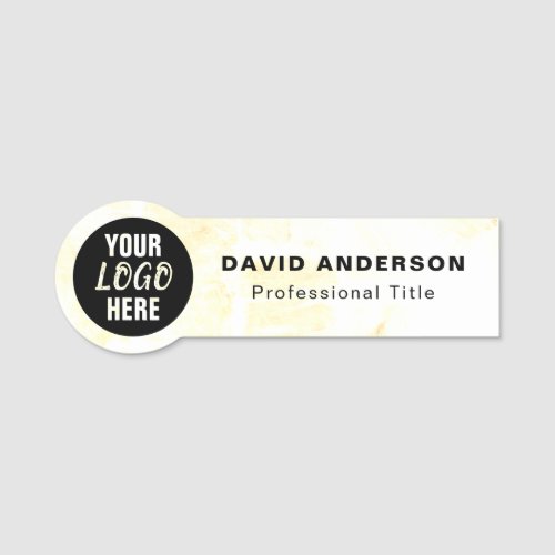 Custom Business Logo Abstract Yellow Name Tag