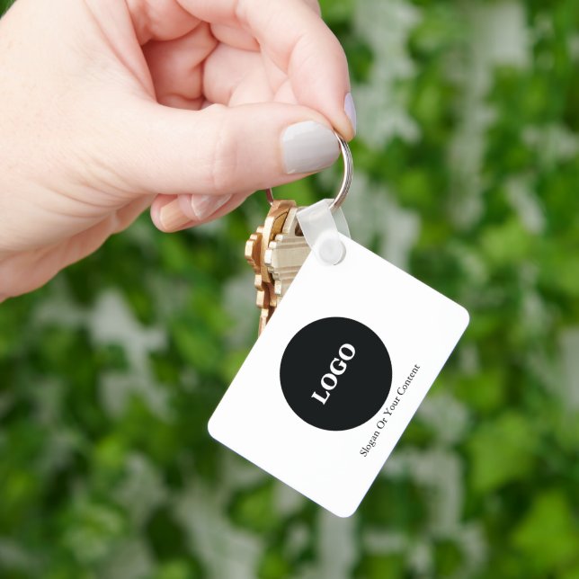 Custom Business Logo – Add Your Logo &Slogan  Keychain (Hand)