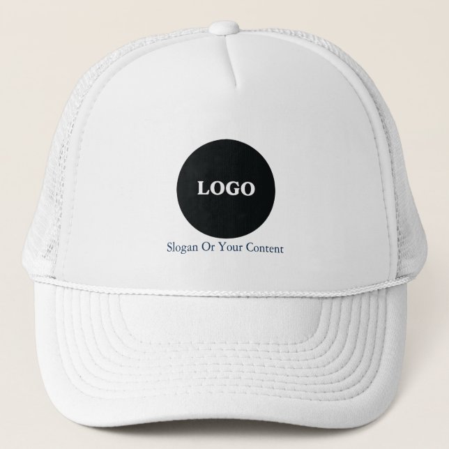 Custom Business Logo – Add Your Logo &Slogan Trucker Hat (Front)