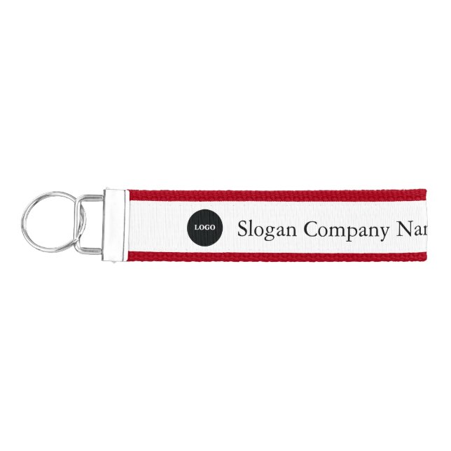 Custom Business Logo – Add Your Logo &Slogan  Wrist Keychain (Keys on Left)