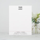 Custom Business Logo Address Company Letterhead<br><div class="desc">Custom Colors and Font - Your Business Office Letterhead with Logo Address and Contact Information - Add Your Logo - Image  / Address and Contact info - with Customization Tool ! Choose colors / font / size. Good Luck - Be Happy :)</div>