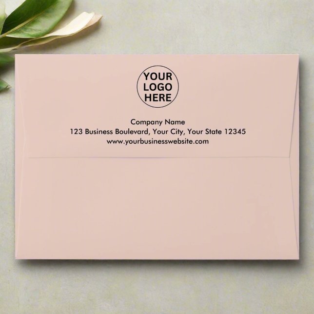 Custom Business Logo & Address l Clean Blush Pink  Envelope (Creator Uploaded)