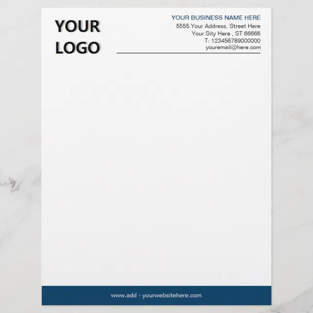Custom Business Logo Address Letterhead Example | Zazzle