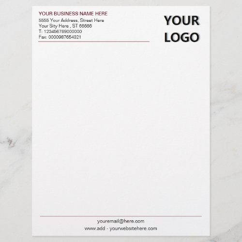 Custom Business Logo Address Office Letterhead