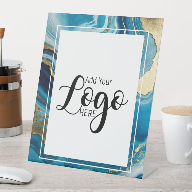 custom business logo advertising pedestal sign (In SItu)