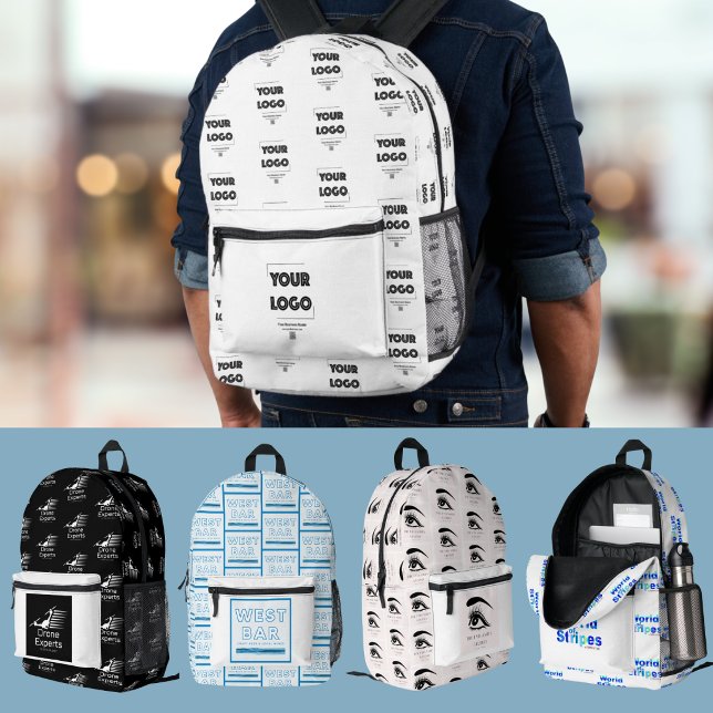 Custom Business Logo All Over Pattern Printed Backpack (Creator Uploaded)
