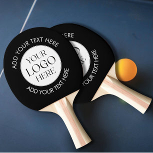 Custom Business Logo and Circle Texts Promotional Ping Pong Paddle