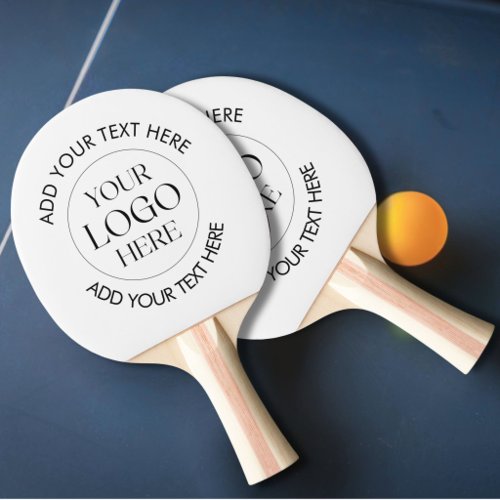 Custom Business Logo and Circle Texts Promotional Ping Pong Paddle
