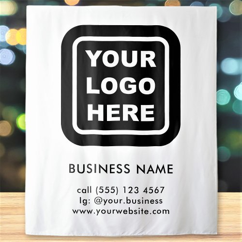 Custom Business Logo And Color Backdrop Tapestry