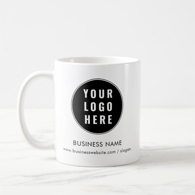 Custom Business Logo and Company Website Custom Coffee Mug (Left)