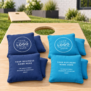 Custom Business Logo and Info Two Sided Cornhole Bags