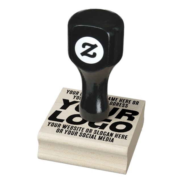 Custom Business Logo and large text space Rubber Stamp (Stamp)