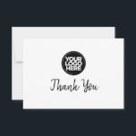 Custom Business Logo And Message Thank You Card<br><div class="desc">Easily personalize this simple business corporate thank you card adding your company logo, photo or any image. Upload a custom background image or choose any background solid color. Create your own minimalist branded thank you cards with your corporate custom logo. A basic, professional custom thank you card template perfect to...</div>