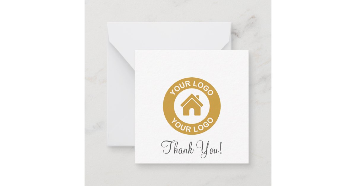 Custom Business Logo And Message Thank You Card