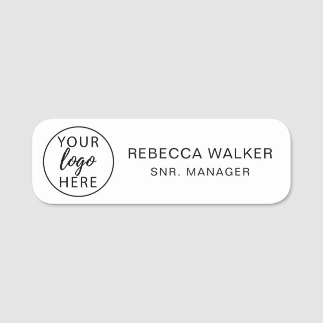 Custom Business Logo and Personalized Employee Name Tag (Front)
