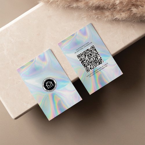 Custom Business Logo and QR Code DIY Holographic Business Card