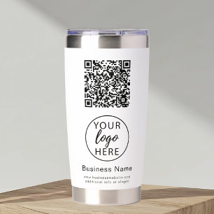 Custom Business Logo and QR Code Insulated Tumbler