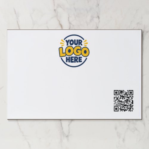 Custom Business Logo and QR Code Menu Paper Placem Pad