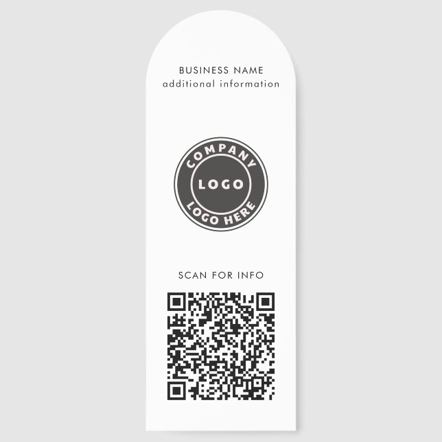 Custom Business Logo and QR Code Modern Bookmarks (Front)