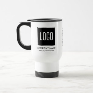 Custom Business Logo and QR Code Personalized Travel Mug