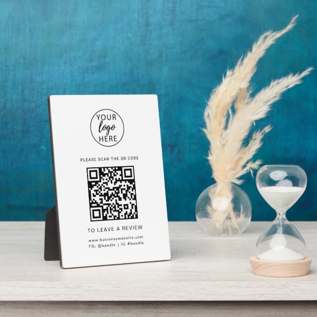 Custom Business Logo and QR Code  Plaque (Side)