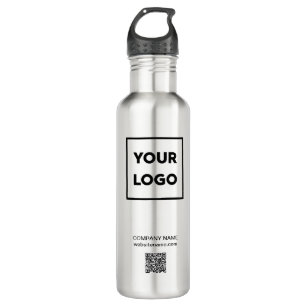 Custom Business Logo and QR Code Stainless Steel Water Bottle