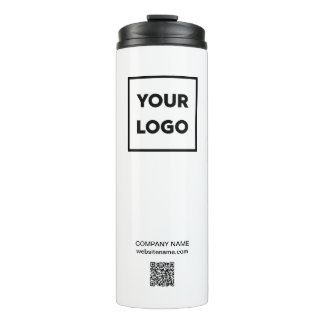 Custom Business Logo and QR Code Thermal Tumbler