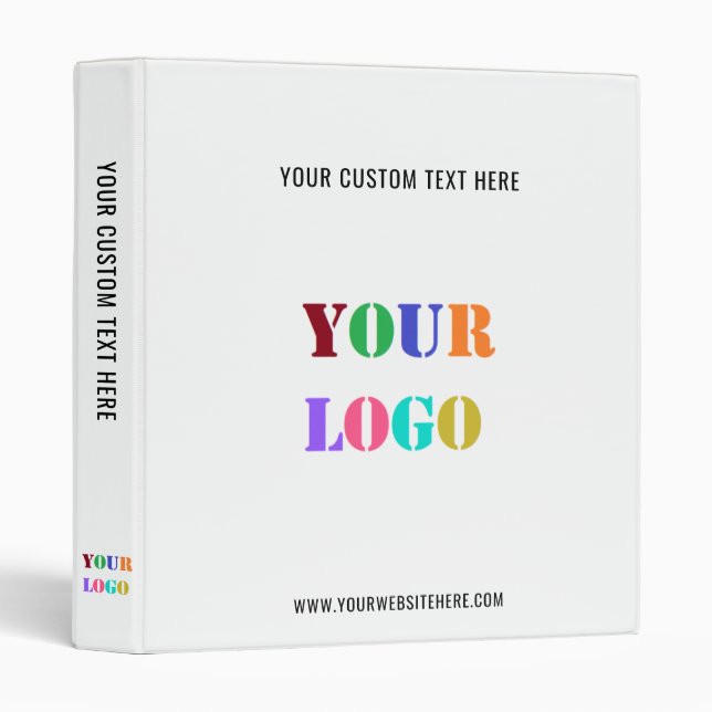Custom Business Logo and Text 3 Ring Binder (Front/Spine)