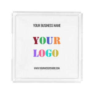 Custom Business Logo and Text Acrylic Serving Tray