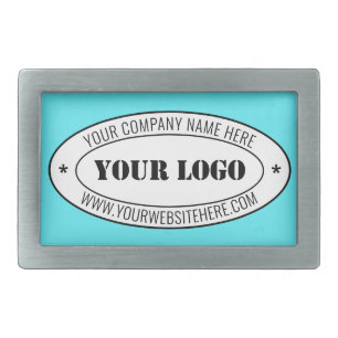 Custom Business Logo and Text Belt Buckle Template