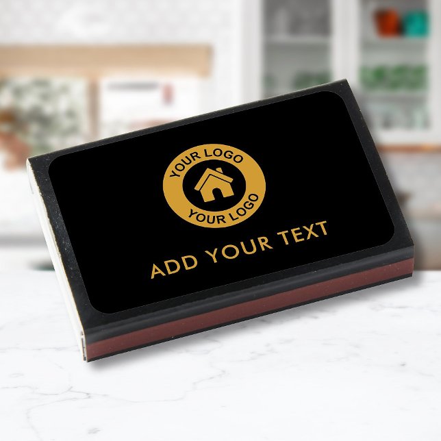 Custom Business Logo And Text Black Matchboxes (Creator Uploaded)