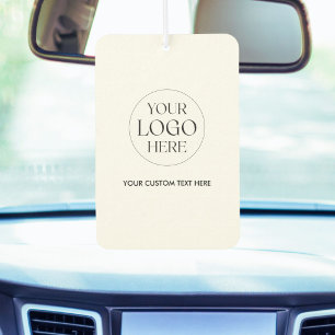 Custom Business Logo and Text Black White Modern Air Freshener