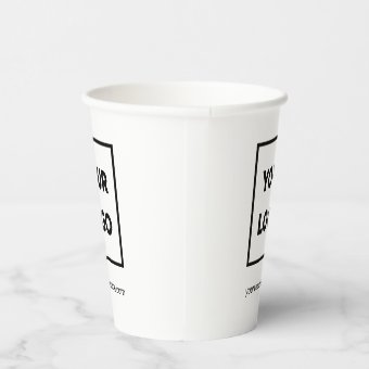 Custom Business Logo and Text Branded Paper Cups | Zazzle