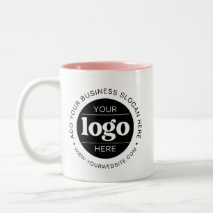 Custom Business Logo and Text Branded Two-Tone Coffee Mug