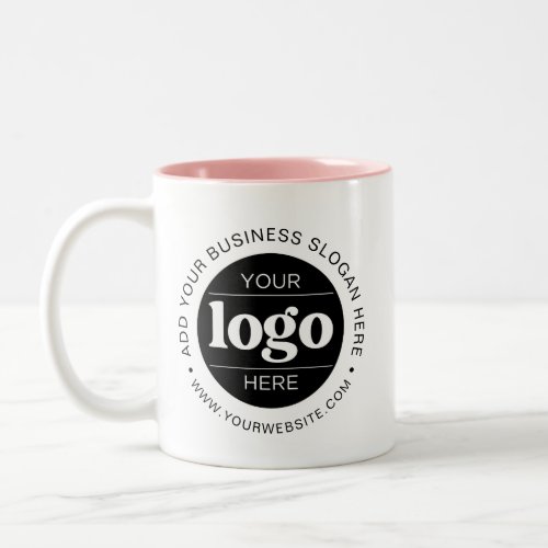 Custom Business Logo and Text Branded Two_Tone Coffee Mug