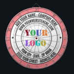 Custom Business Logo and Text Business Dart Board<br><div class="desc">Custom Colors and Fonts - Design Your Own Personalized Dartboards with Custom Company Logo Name Address Website or Custom Text Promotional Business Dart Board Gift - Add Your Name - Company / Address / Logo - Photo or QR Code / Website or Email or Phone / more - Resize and...</div>