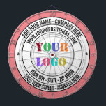 Custom Business Logo and Text Business Dart Board<br><div class="desc">Custom Colors and Fonts - Design Your Own Personalized Dartboards with Custom Company Logo Name Address Website or Custom Text Promotional Business Dart Board Gift - Add Your Name - Company / Address / Logo - Photo or QR Code / Website or Email or Phone / more - Resize and...</div>