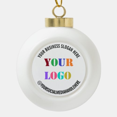 Custom Business Logo and Text Christmas Ornament