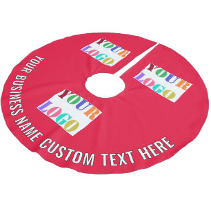 Custom Business Logo and Text Christmas Tree Skirt