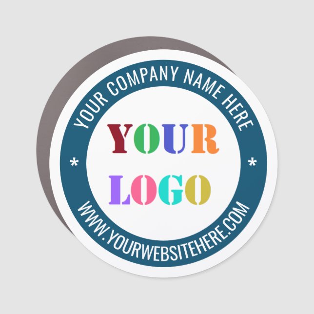 Custom Business Logo and Text Company Car Magnet (Front)