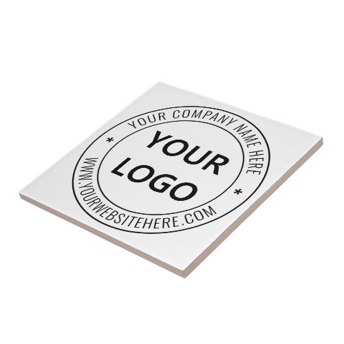 Custom Business Logo and Text Company Ceramic Tile