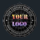Custom Business Logo and Text Company Dart Board<br><div class="desc">Custom Colors and Font - Your Company Logo or Photo and Name Website or Custom Text Promotional Business or Modern Personal Dartboard / Gift - Add Your Logo - Image - Photo or QR Code / Name - Company / Website or other Information / text - Resize and move or...</div>
