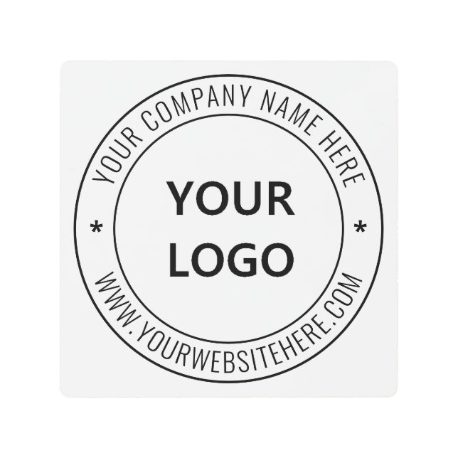 Custom Business Logo and Text Company Metal Print (Front)