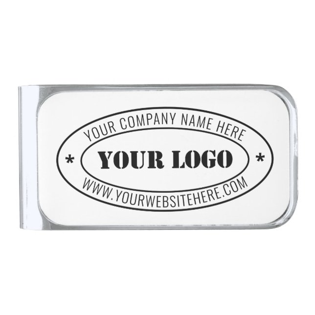 Custom Business Logo and Text Company Money Clip (Front)