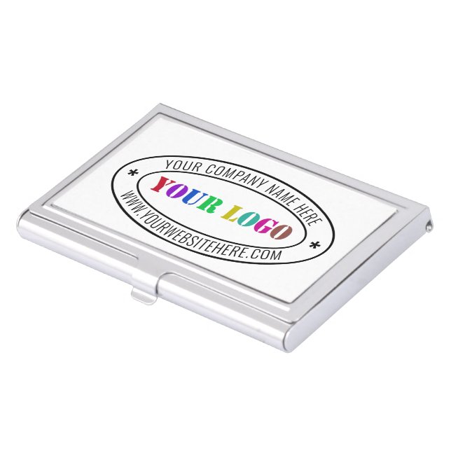 Custom Business Logo and Text Company Personalized Business Card Case (Front)