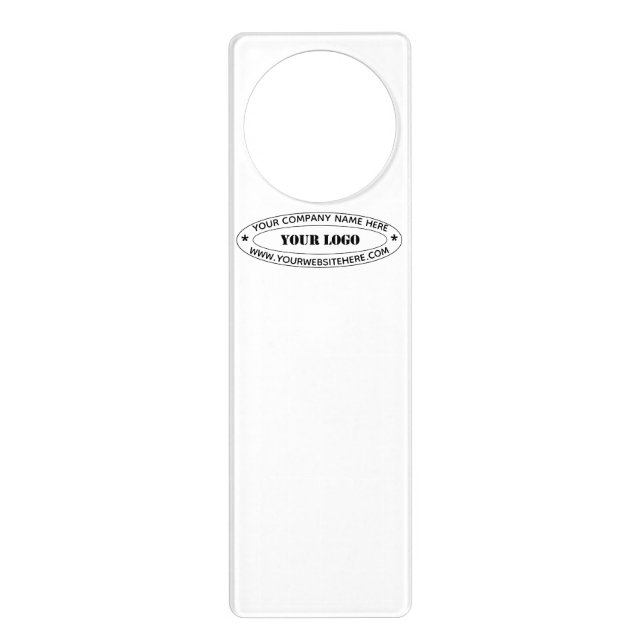 Custom Business Logo and Text Door Hanger Template (Front)