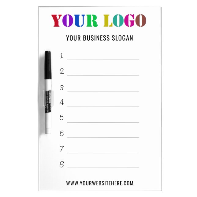 Custom Business Logo and Text Dry Erase Board (Front)