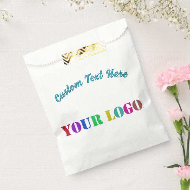 Custom Business Logo and Text Favor Bag Template (Sealed)